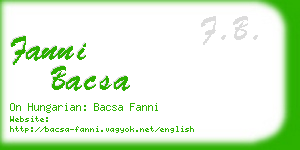 fanni bacsa business card